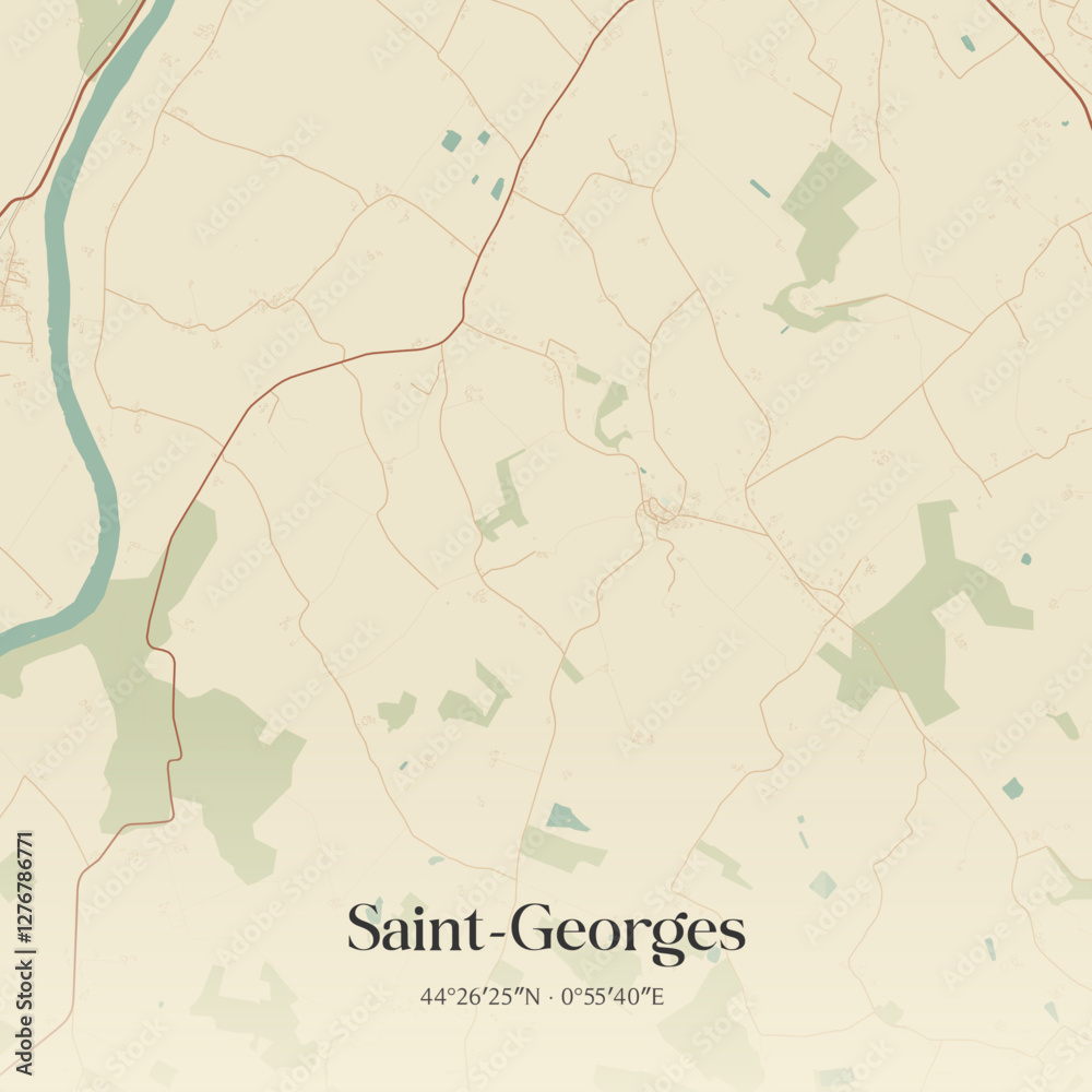 Naklejka premium Vintage map of Saint-Georges, France.