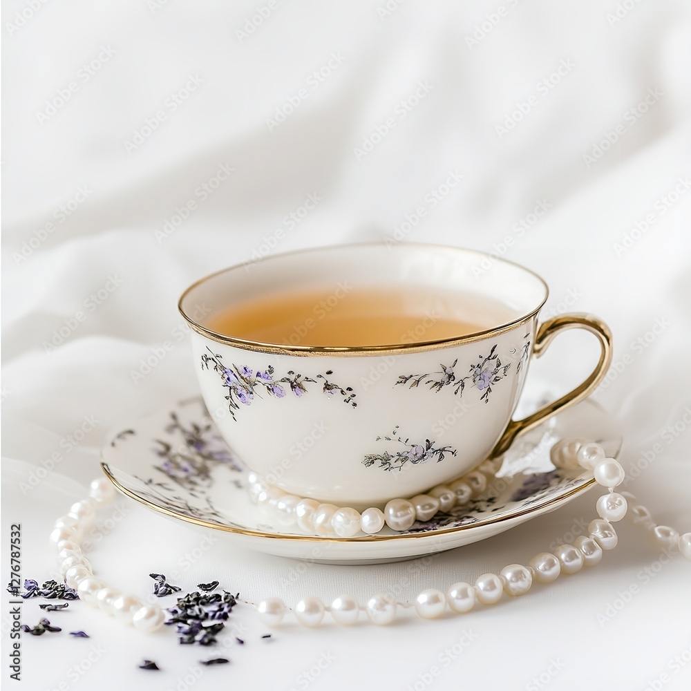 Fototapeta premium Mint-Infused Hot Tea: Savoring Freshness and Warmth in a Clear Glass Cup with Mint Leaves