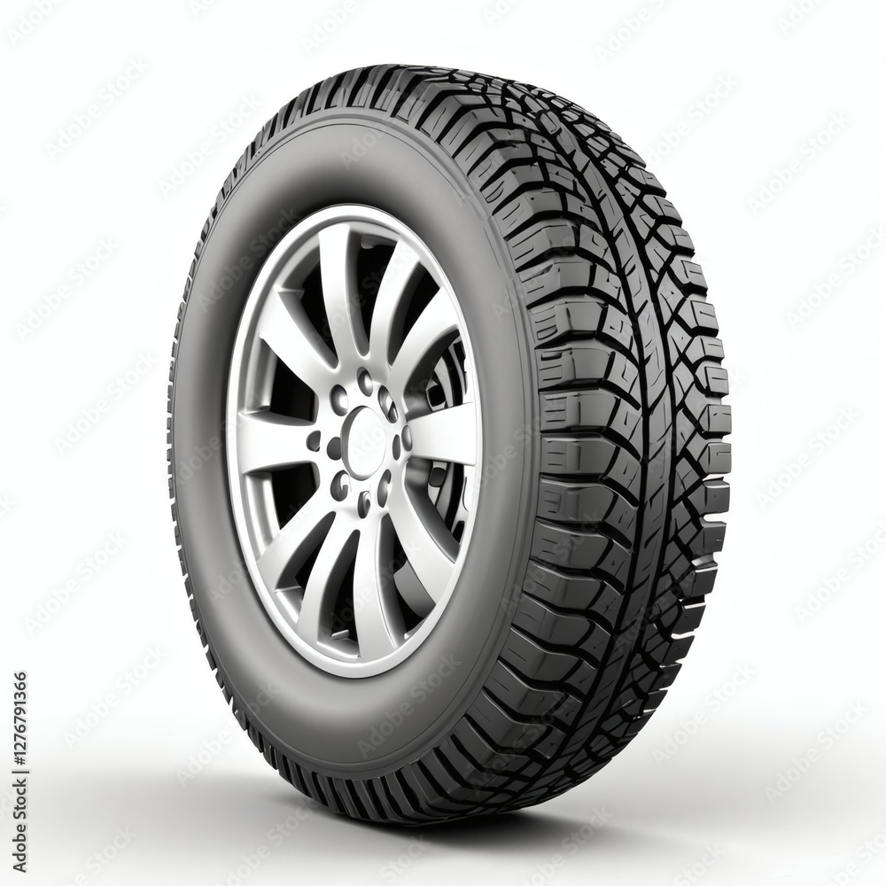 3D image of a tire,isolated white background 3D image of a tire,isolated white background