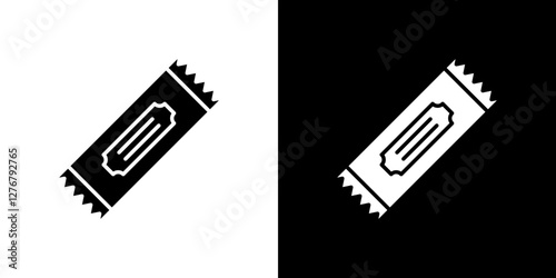 Granola bar icon set. vector illustrations in black and white flat solid style