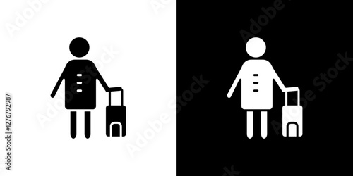 Guest icon set. vector illustrations in black and white flat solid style