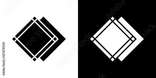 Handkerchief icon set. vector illustrations in black and white flat solid style