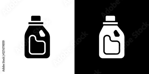 liquid detergent icon set. vector illustrations in black and white flat solid style