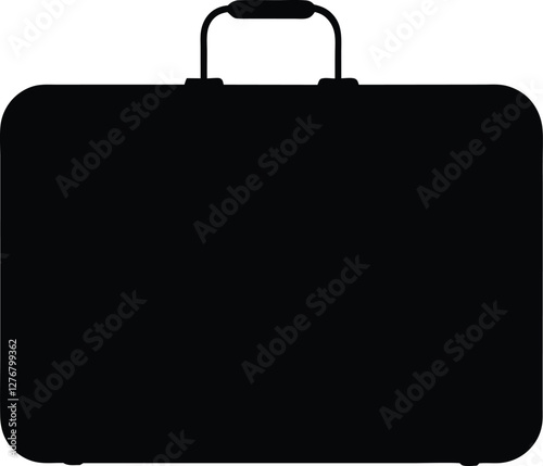 Suitcase silhouette, luggage  simple flat vector,Suitcase clipart