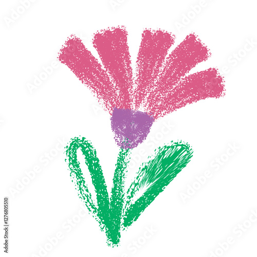 Bring vibrant charm to your designs with our hand-drawn garden flower icon in crayon style—playful, colorful, and uniquely artistic.