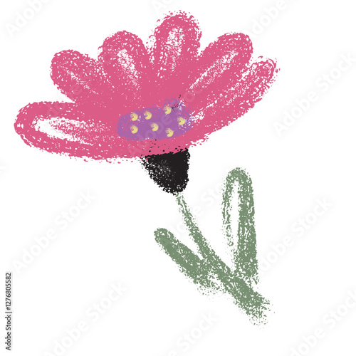 Bring vibrant charm to your designs with our hand-drawn garden flower icon in crayon style—playful, colorful, and uniquely artistic.