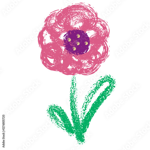 Bring vibrant charm to your designs with our hand-drawn garden flower icon in crayon style—playful, colorful, and uniquely artistic.