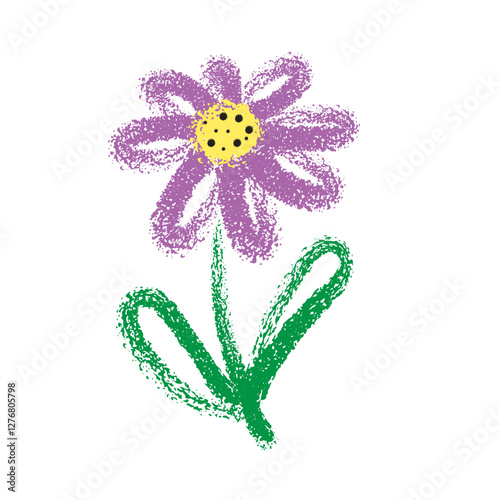 Bring vibrant charm to your designs with our hand-drawn garden flower icon in crayon style—playful, colorful, and uniquely artistic.