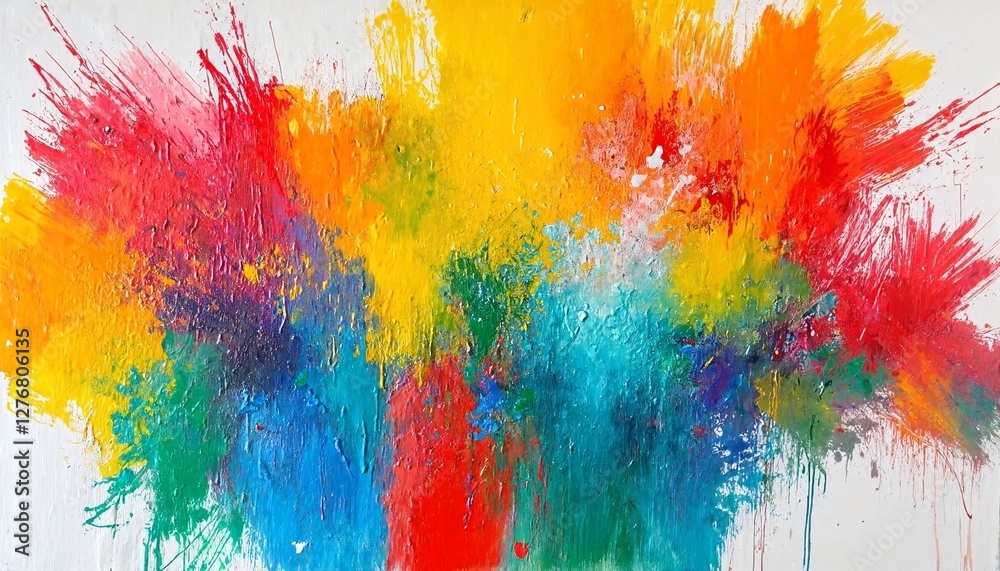 Fototapeta premium untitled abstract art piece featuring vibrant paint splatters on a white background.