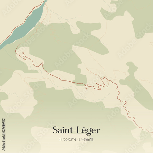 Vintage map of Saint-Léger, France.