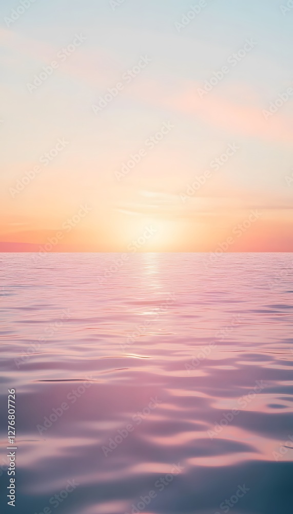 Obraz premium Peaceful ocean scene during a beautiful colorful sunset