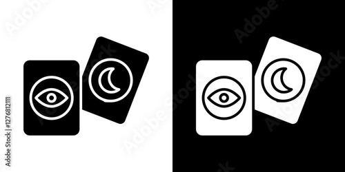 Tarot icon set. vector illustrations in black and white flat solid style