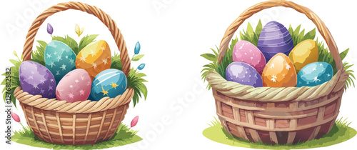 easter eggs in basket