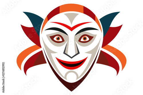 Creative Theatre Mask Line Art Vector Illustration for Designs