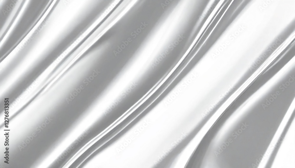 Fototapeta premium Silky white fabric with a smooth and shiny texture.
