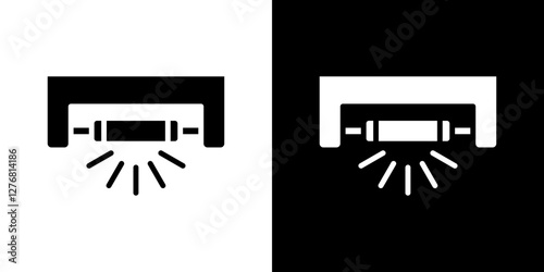 UV disinfection lamp icon set. vector illustrations in black and white flat solid style