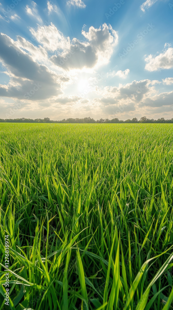 Serene landscape with lush green grass under a vibrant sky, embodying tranquility and natural beauty; perfect for relaxation. Serene landscape with lush green grass under a vibrant sky, embodying tranquility and natural beauty; perfect for relaxation.