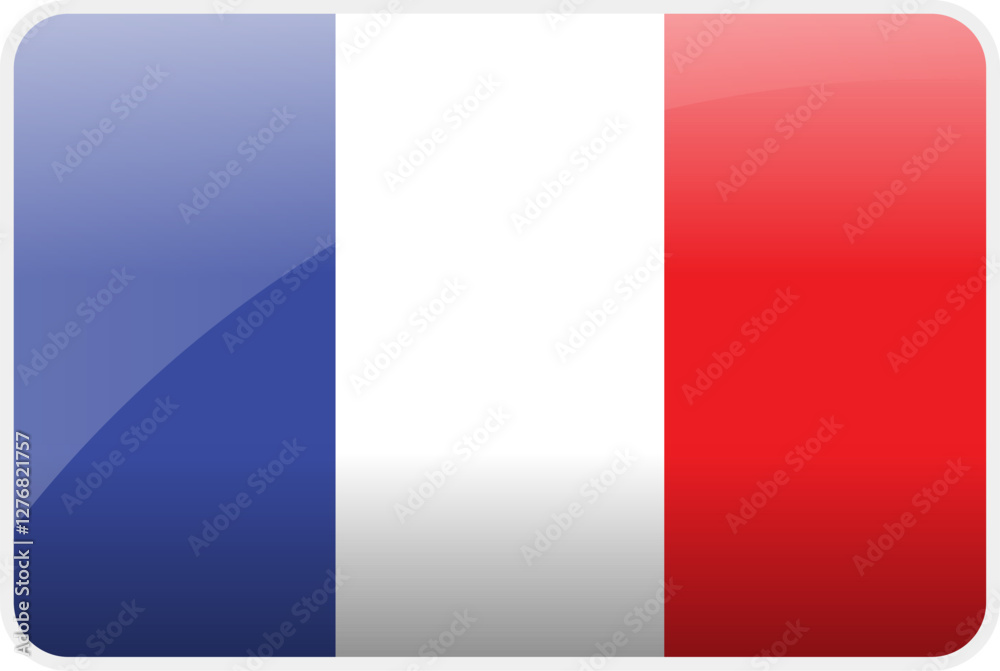 Flag Icon of French Country,National Vector Flag Iconic Symbol and Colors of French flag. Flag Icon of French Country,National Vector Flag Iconic Symbol and Colors of French flag.
