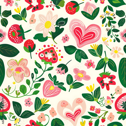 seamless background with hearts