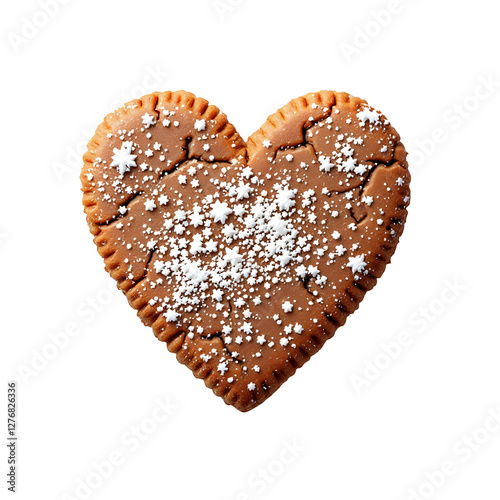 Heart shaped cookie isolated on a white or transparent background