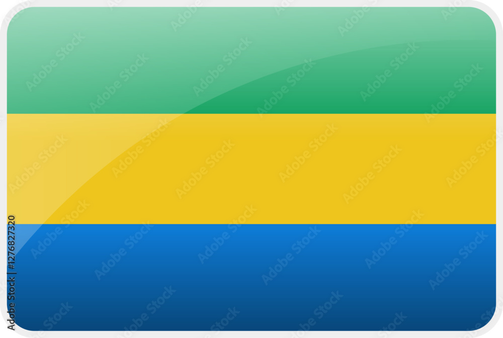 Flag Icon of Gabon Country,National Vector Flag Iconic Symbol and Colors of Gabon flag. Flag Icon of Gabon Country,National Vector Flag Iconic Symbol and Colors of Gabon flag.