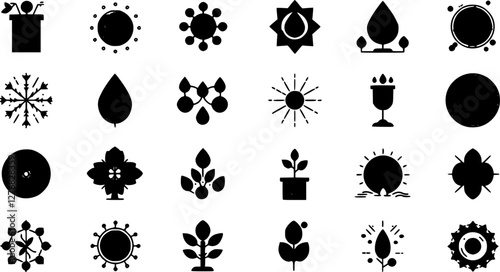 Plant sprout line icons, soil with seed, sprig and green leaves, agriculture, horticulture and agronomy. Plant and tree growing vector outline signs of garden soil, sprouts, seedlings and saplings