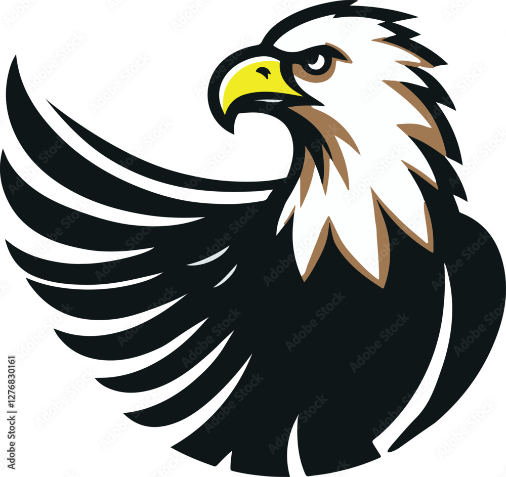 Obraz premium A simple Bald Eagle vector style with white background
