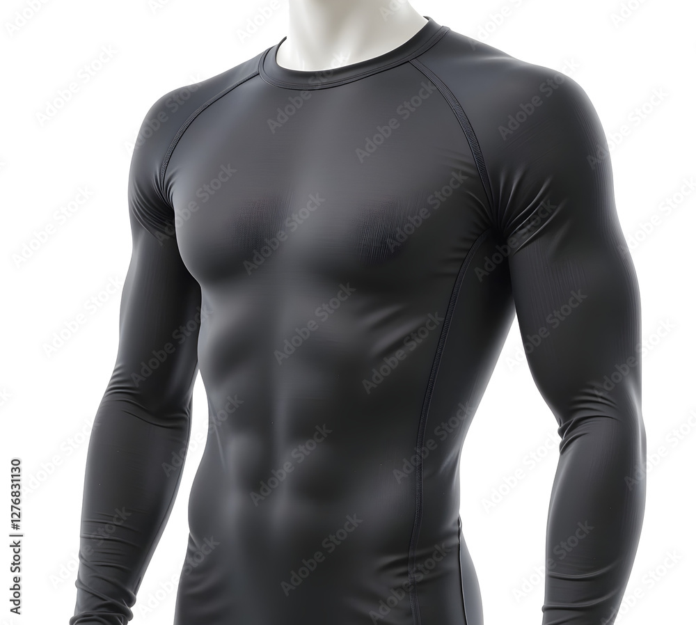 Men’s Black Compression Shirt – Long Sleeve Athletic Base Layer isolated on transparent background Men’s Black Compression Shirt – Long Sleeve Athletic Base Layer isolated on transparent background