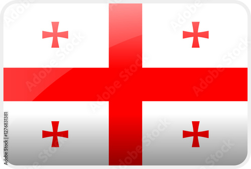 Flag Icon of Georgia Country,National Vector Flag Iconic Symbol and Colors of Georgia flag.