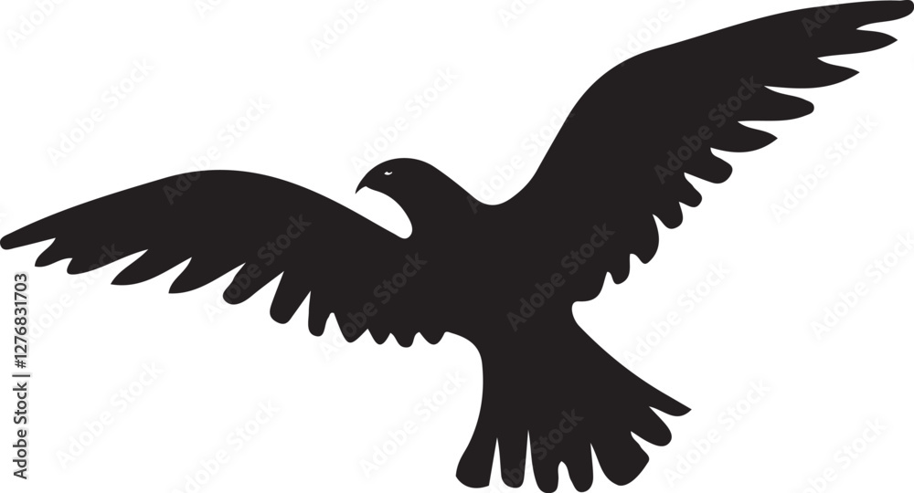 Fototapeta premium A bold, graphic silhouette of a bird with outstretched wings