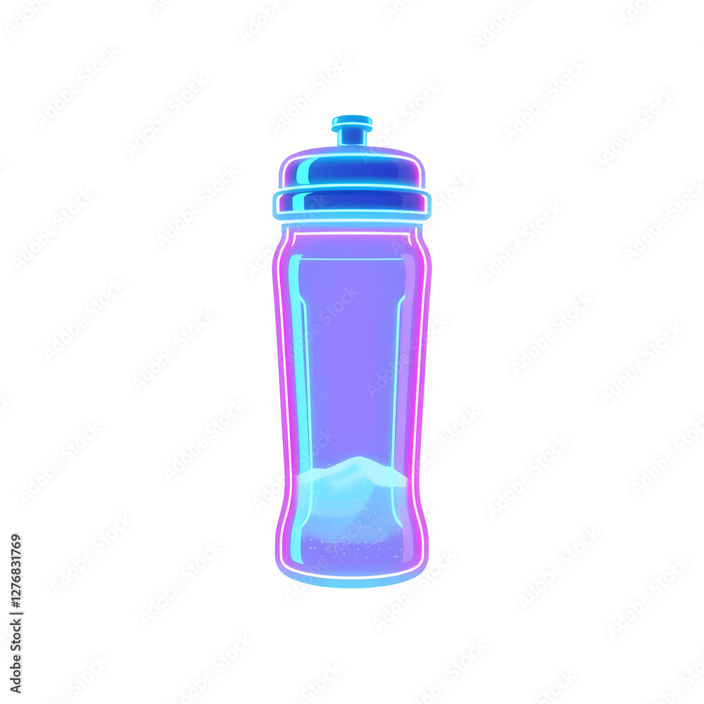 Salt shaker holographic 3D icon. neon symbol vector illustration isolated on white background. Generative AI Salt shaker holographic 3D icon. neon symbol vector illustration isolated on white background. Generative AI