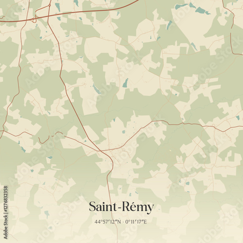 Vintage map of Saint-Rémy, France.