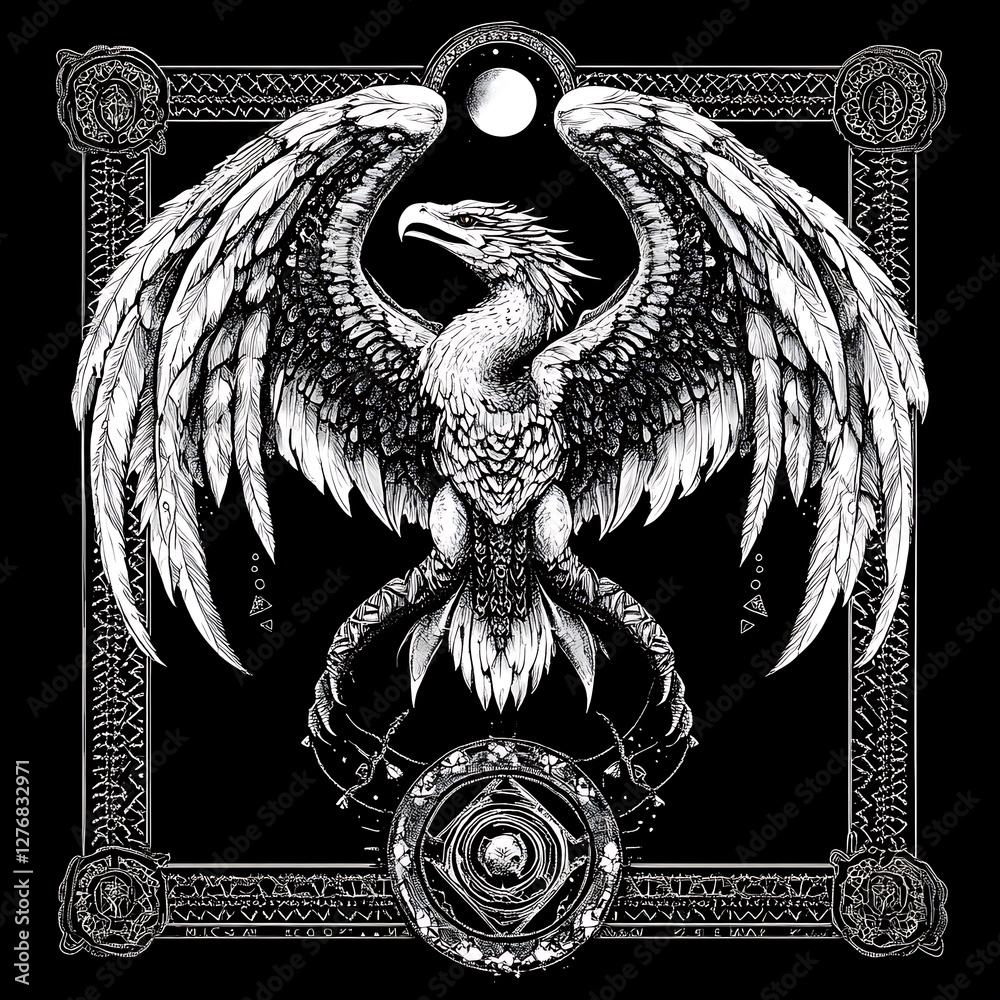 Obraz premium Mythical bird graphic design, winged creature art