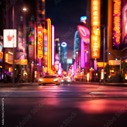 neon lights futuristic city background artistic photo