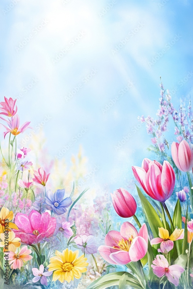 Obraz premium Beautiful colorful wild flowers in Spring.