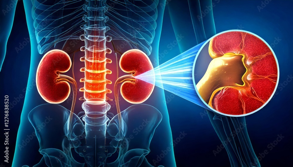 Fototapeta premium kidney disease Remove kidney stones. 3d illustration