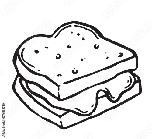 homemade sandwich. vector illustration in doodle style