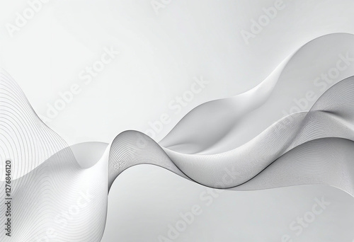 Soft White Abstract Fluid Waves with Smooth Flowing Texture for Minimalist Modern Design and Elegant Background photo