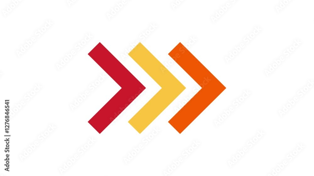 Moving arrows towards right indicate the direction of navigation isolated on transparent background. 2D Animation.
Moving arrows towards right indicate the direction of navigation isolated on transparent background. 2D Animation.