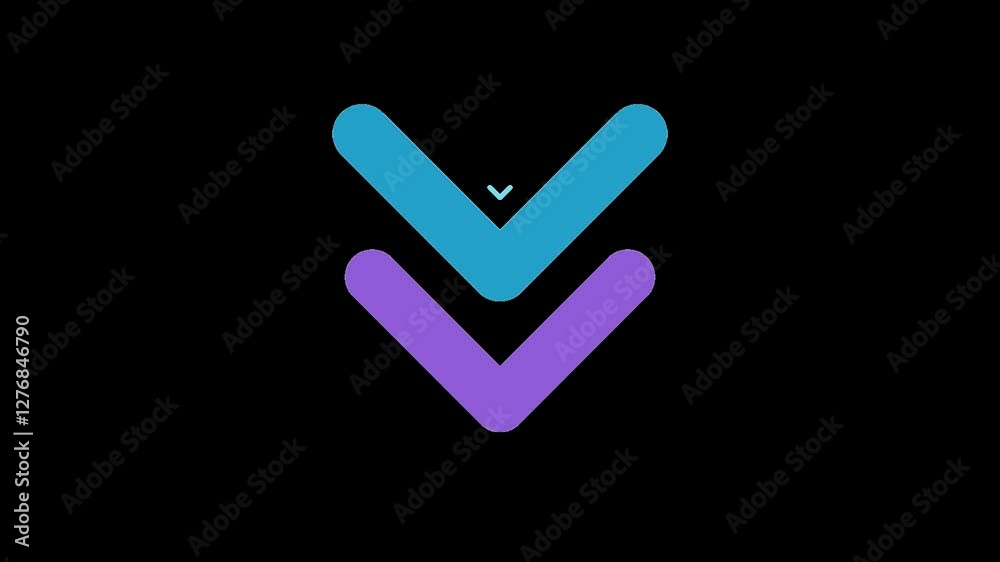 Color down direction arrow icon animation on transparent background. Animated arrow icon pointing down. Abstract beautiful down side directional arrow.
Color down direction arrow icon animation on transparent background. Animated arrow icon pointing down. Abstract beautiful down side directional arrow.