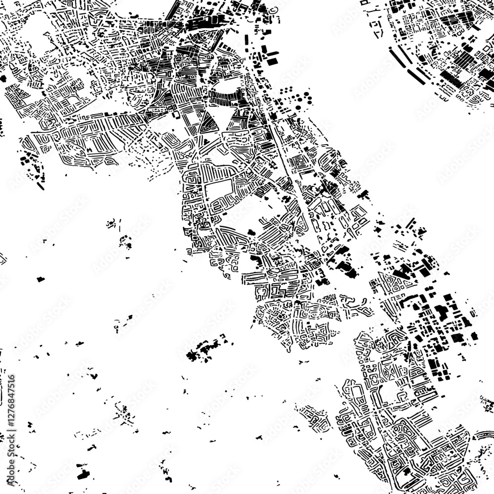 Obraz premium Buildings map of Bebington Great Britain