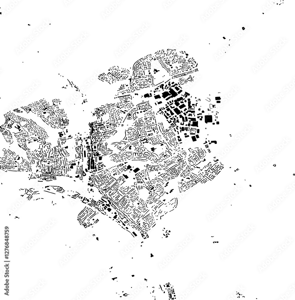 Buildings map of Hemel Hempstead Great Britain