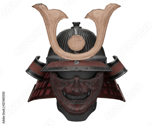 3d rendering samurai helmet