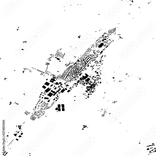 Buildings map of Burton upon Trent Great Britain