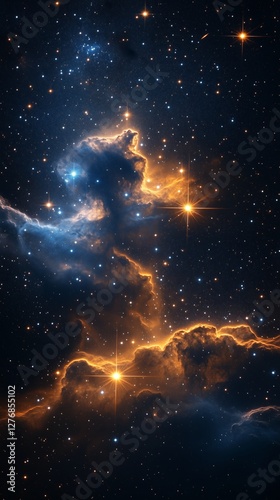 Colors of a Distant Galaxy Illuminated by Swirling Cosmic Clouds and Shining ...