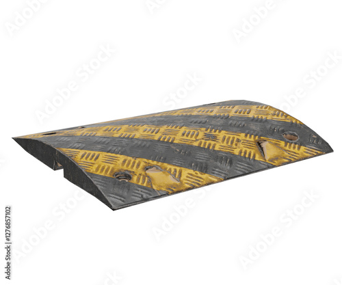 Photography 3d rendering road hump isolated on white background