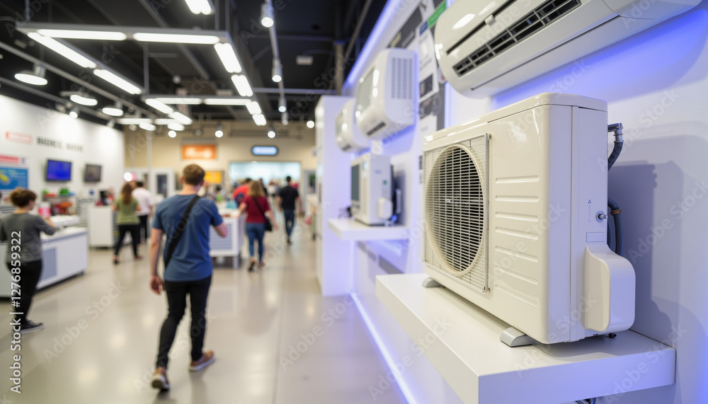custom made wallpaper toronto digitalAir conditioning unit displayed in modern electronics store