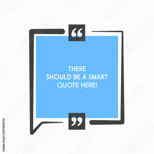 Quote frame, text in brackets, speech bubble