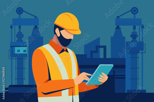 construction worker with blueprint