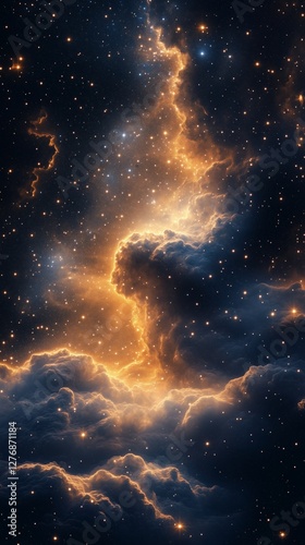 Colors of a Distant Galaxy Illuminated by Swirling Cosmic Clouds and Shining ...